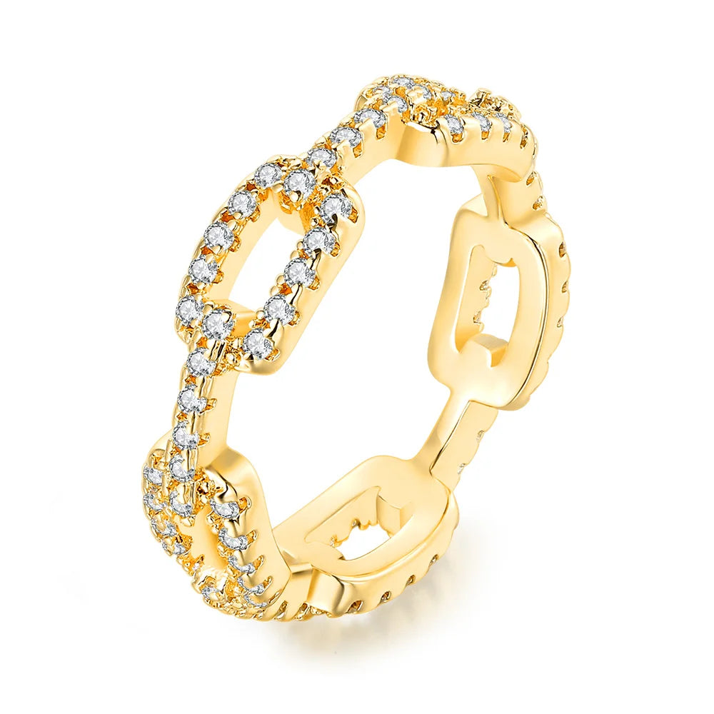 Anna Pave Link Chain Ring