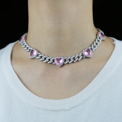 Miami Cuban Necklace Pink