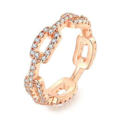 Anna Pave Link Chain Ring