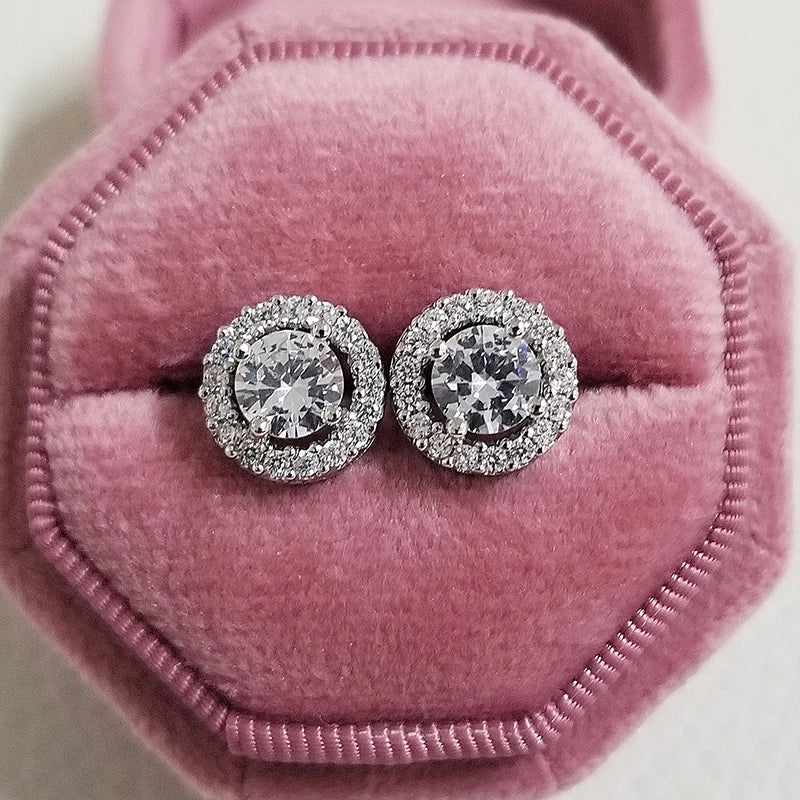 Ava Stud Earrings White