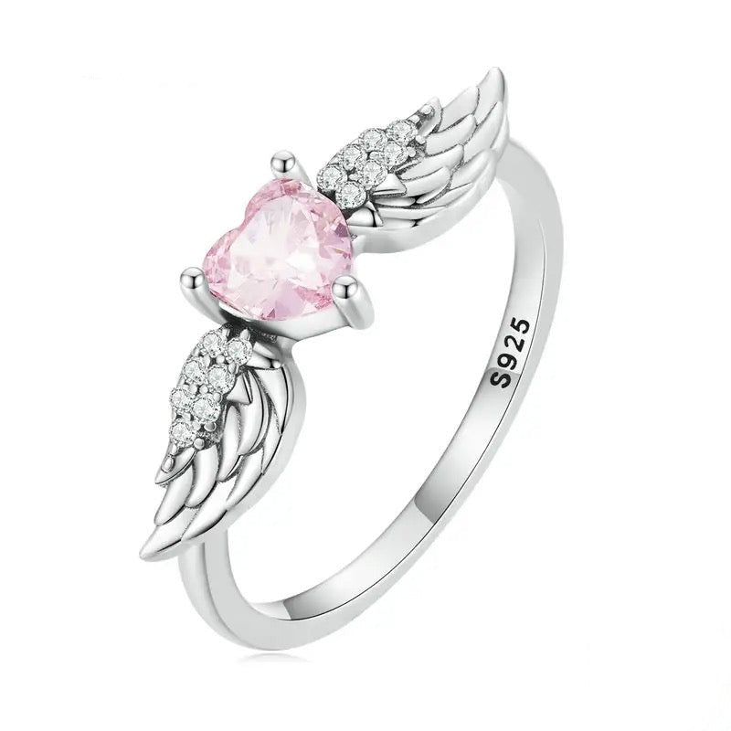 Pink Angel Heart Ring