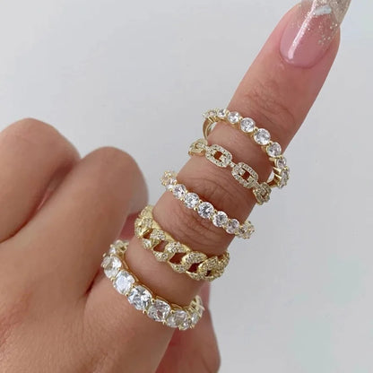 Anna Pave Link Chain Ring