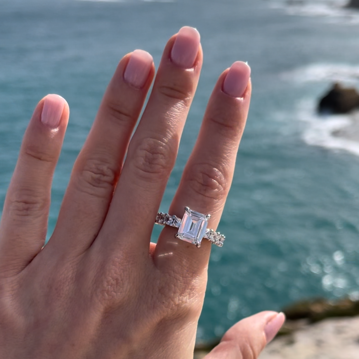 Cecilia Radiant Cut Sterling Silver Ring